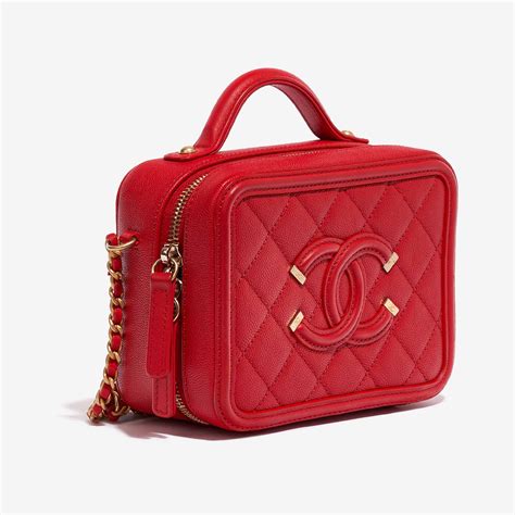 chanel red makeup bag|vanity case Chanel red.